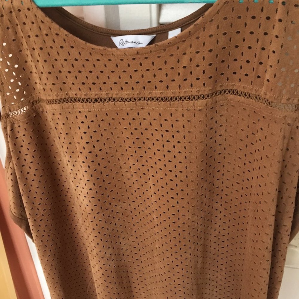 Suede finish sleeveless top